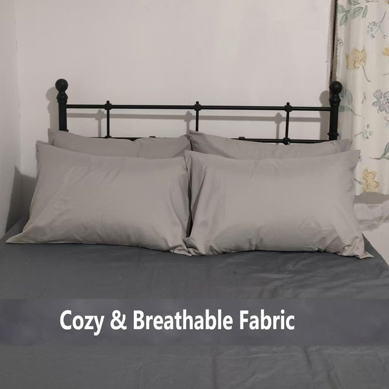LEISUREWEEK Premium Queen Pillowcases 4 Pack - Light Grey Standard - Ultra Soft 1800 Thread Count Microfiber- Double Brushed - Allergies Free - Wrinkle Resistant Pillowcase - Image 4